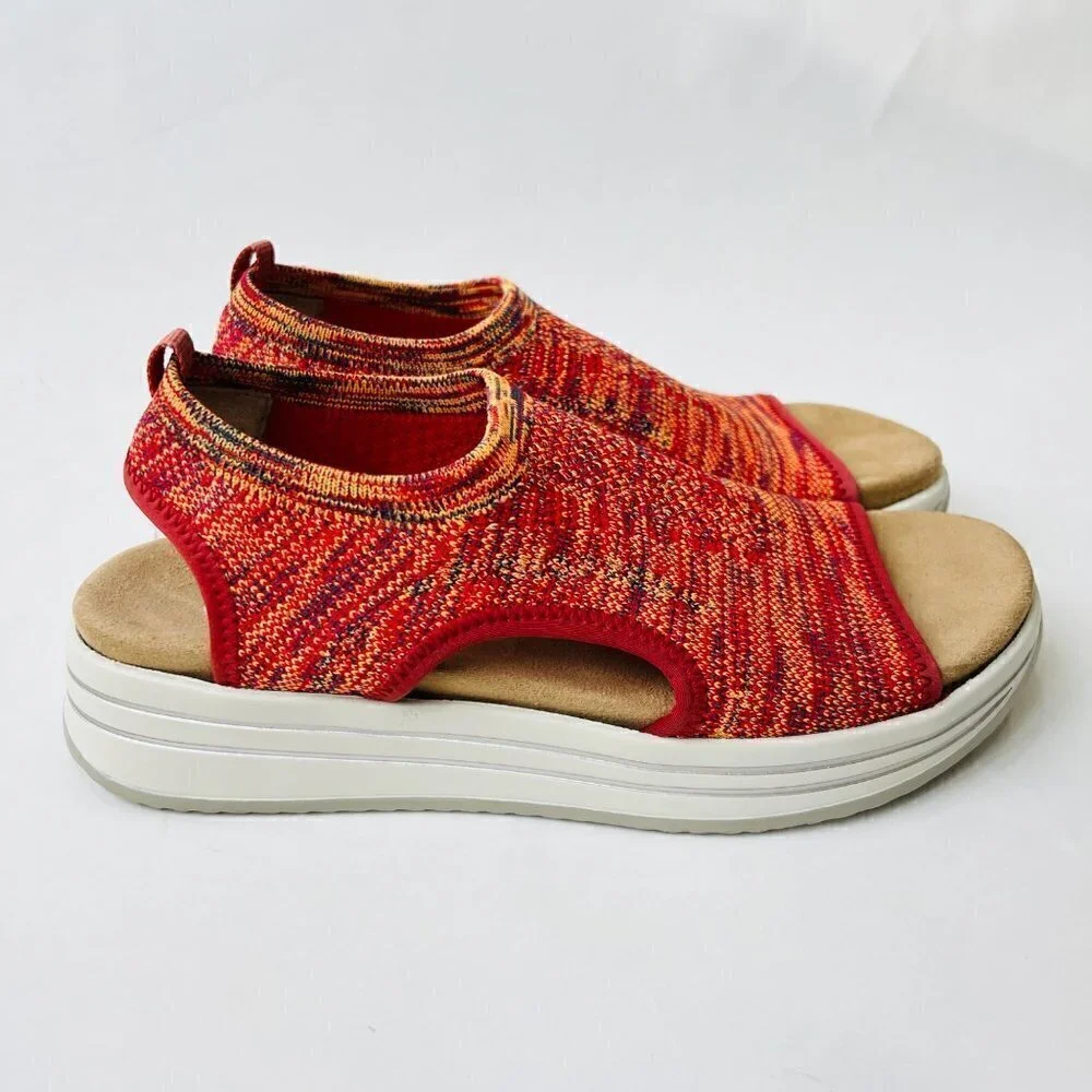 Remonte Jocelyn knit sandals in coral, Size 38